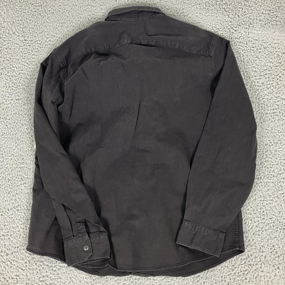 Wrangler Shirt Mens XL Black Denim Western Snap Long Sleeve Cowboy Workwear - Picture 8 of 8